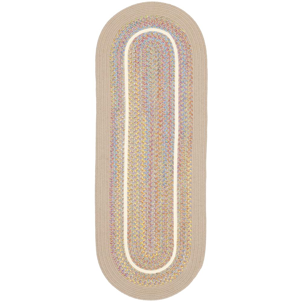 Kids' Isle Sand Beige Banded 2X8 Oval. Picture 1