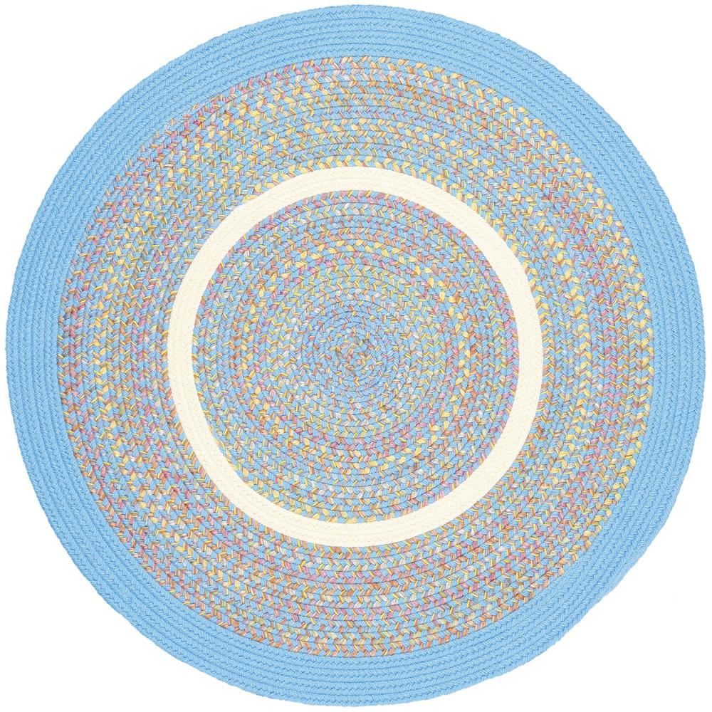 Kids' Isle Aqua Blue Banded 10' Round. Picture 1