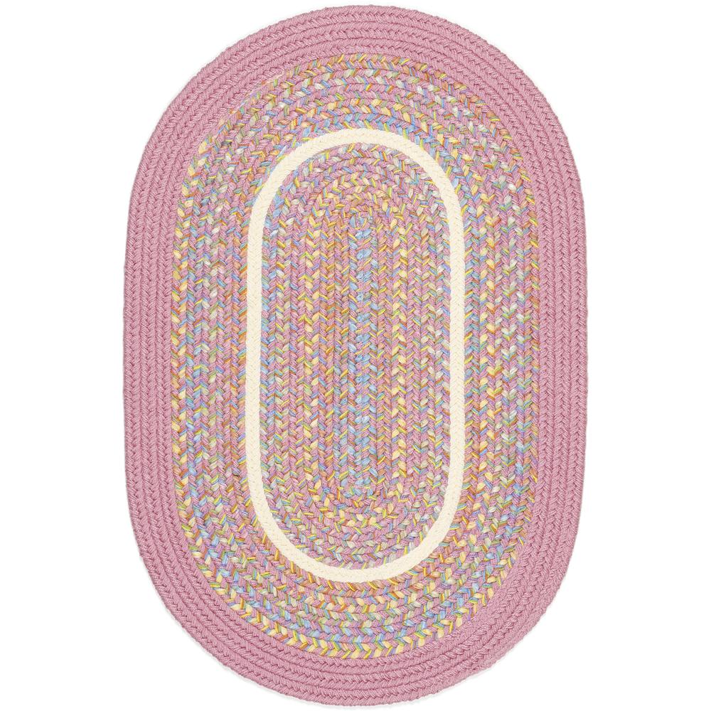 Kids' Isle Pink Banded 10X13 Oval. Picture 1