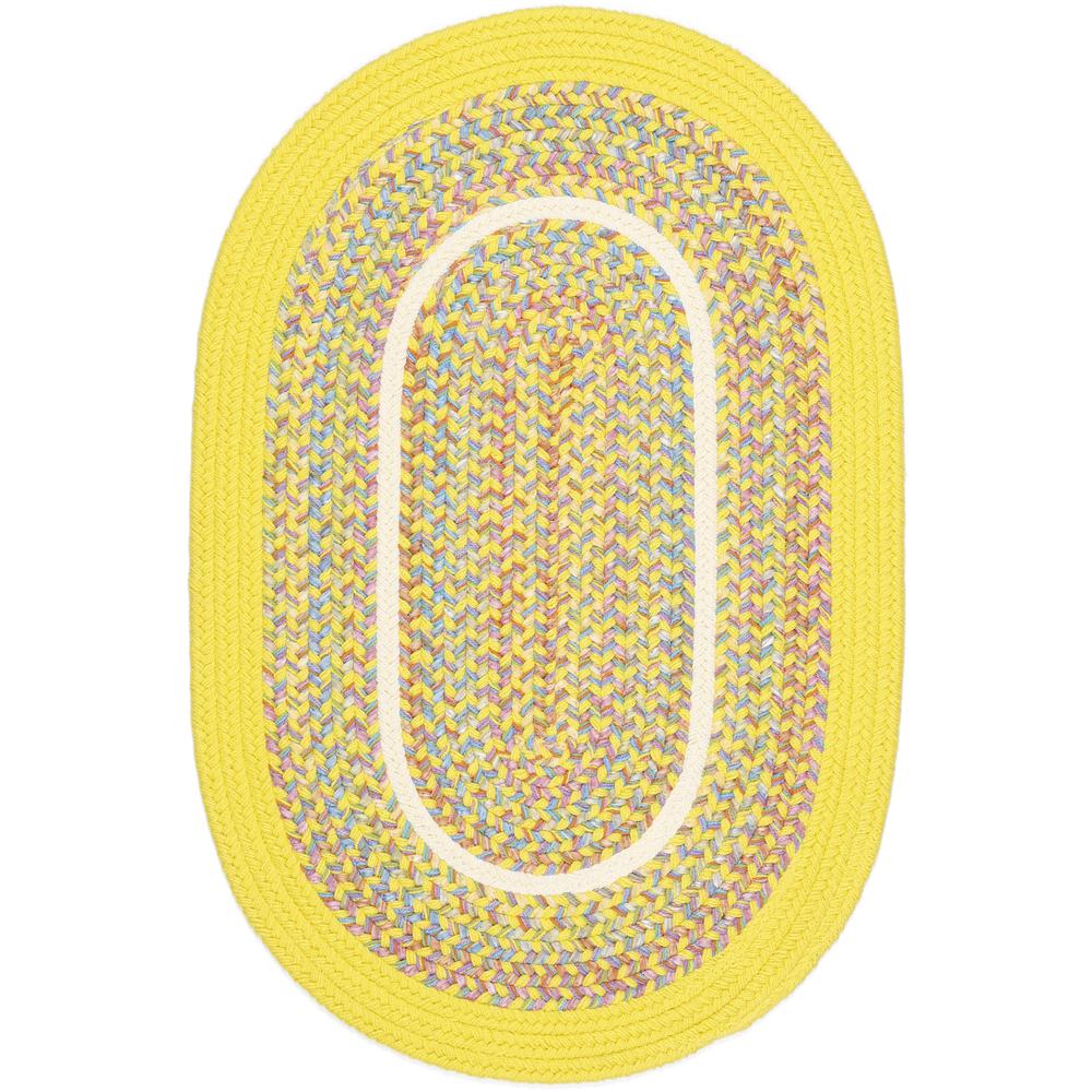 Kids' Isle Yellow Banded 2X3 Oval. Picture 1