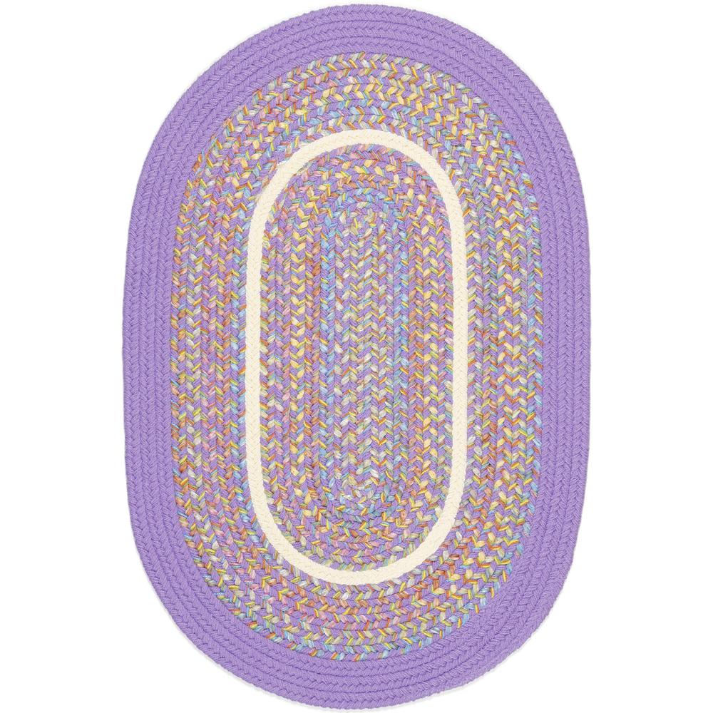 Kids' Isle Violet Banded 5X8 Oval. Picture 1