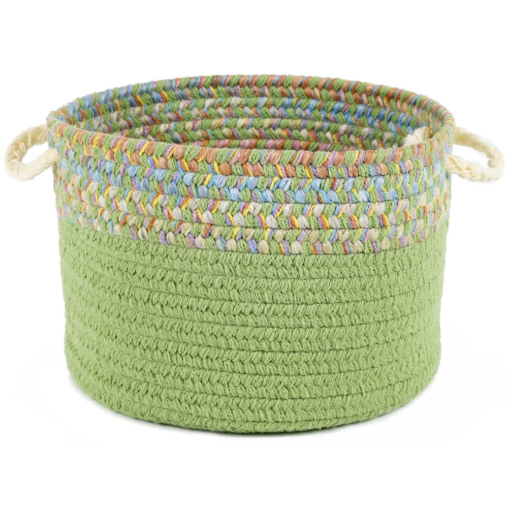Kids' Isle Lime Banded 10" x 8" Basket. Picture 1