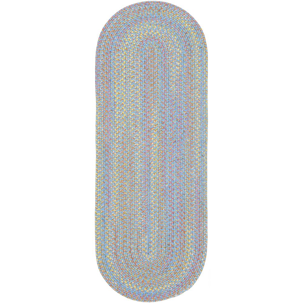 Playtime Aqua Blue Multi  2X8 Oval. Picture 1