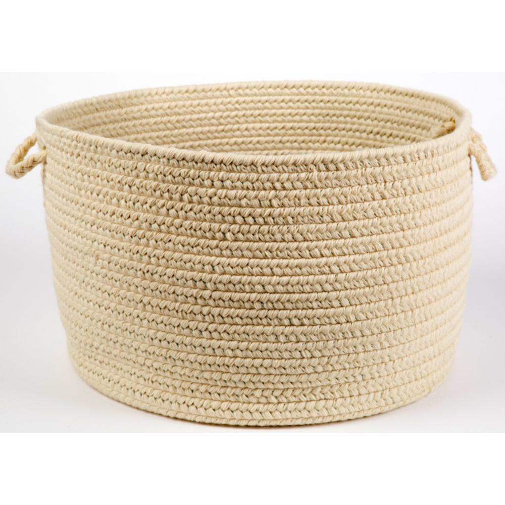 Solid Sand Wool 18" x 12" Basket. Picture 1