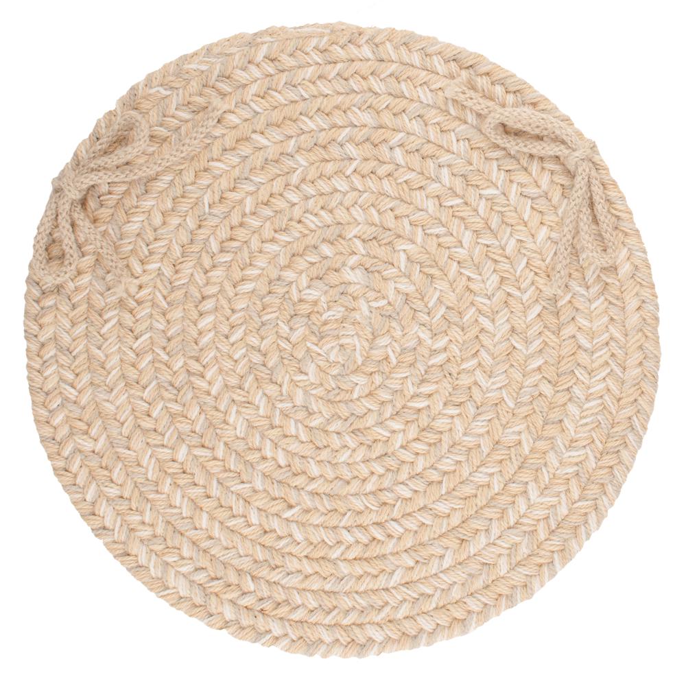 Solid Sand Wool 15" Chair Pad. Picture 1
