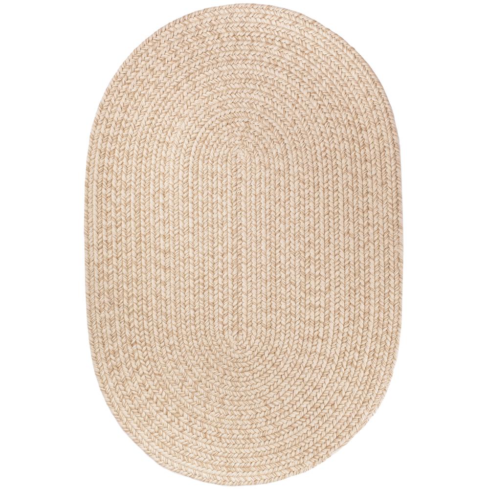 Solid Sand Wool 7X9 Oval. Picture 1