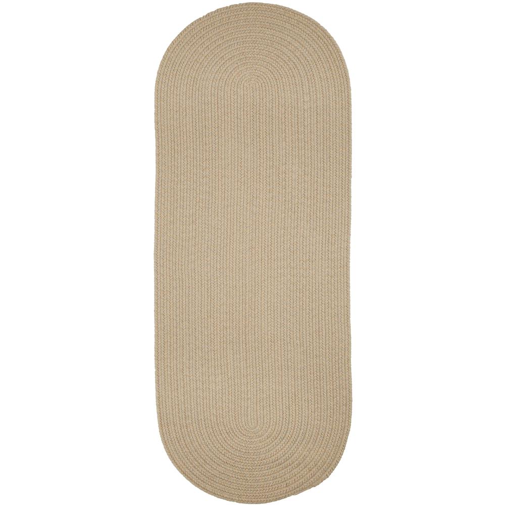 Solid Sand Wool 2X8 Oval. Picture 1