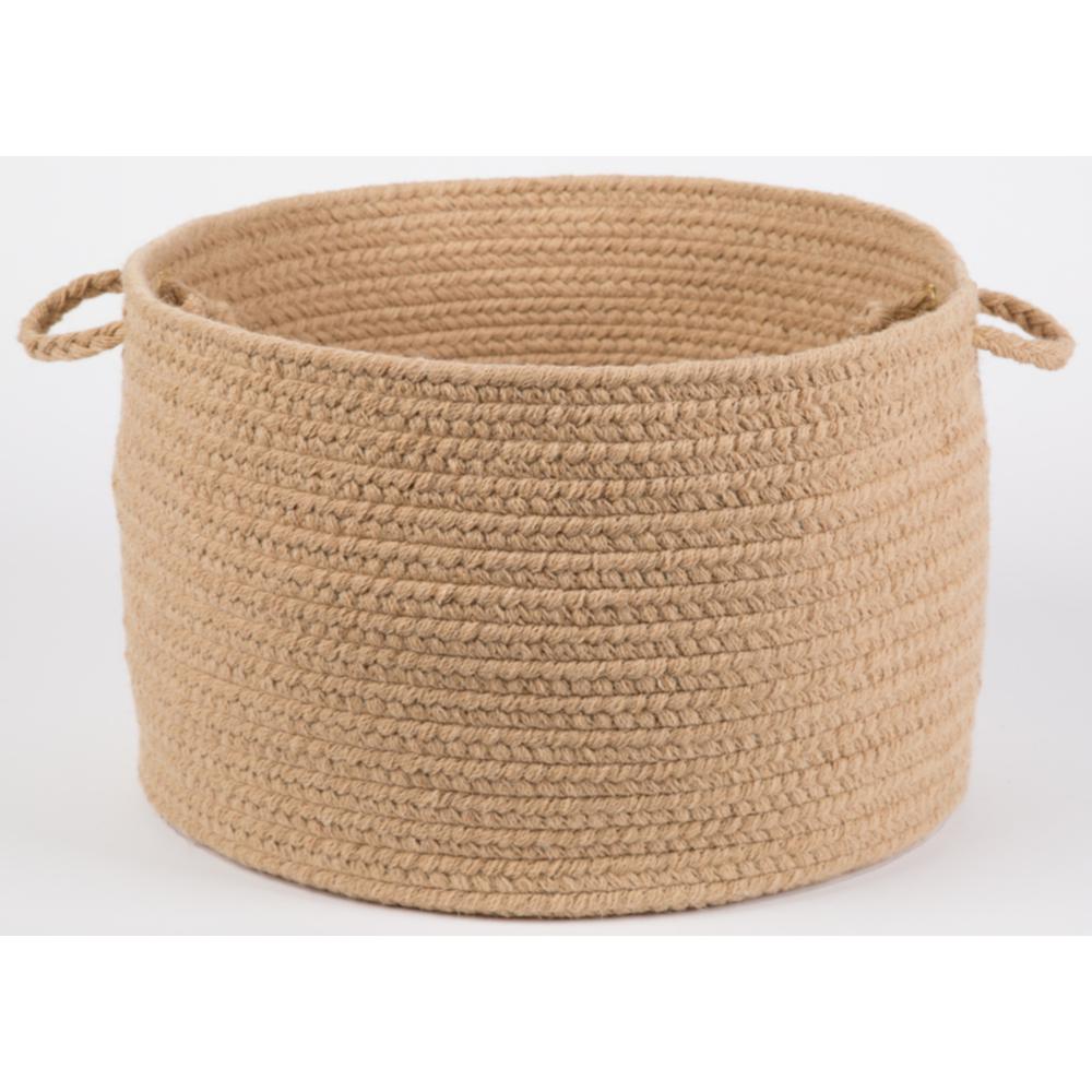 Solid Wheat Wool 18" x 12" Basket. Picture 1