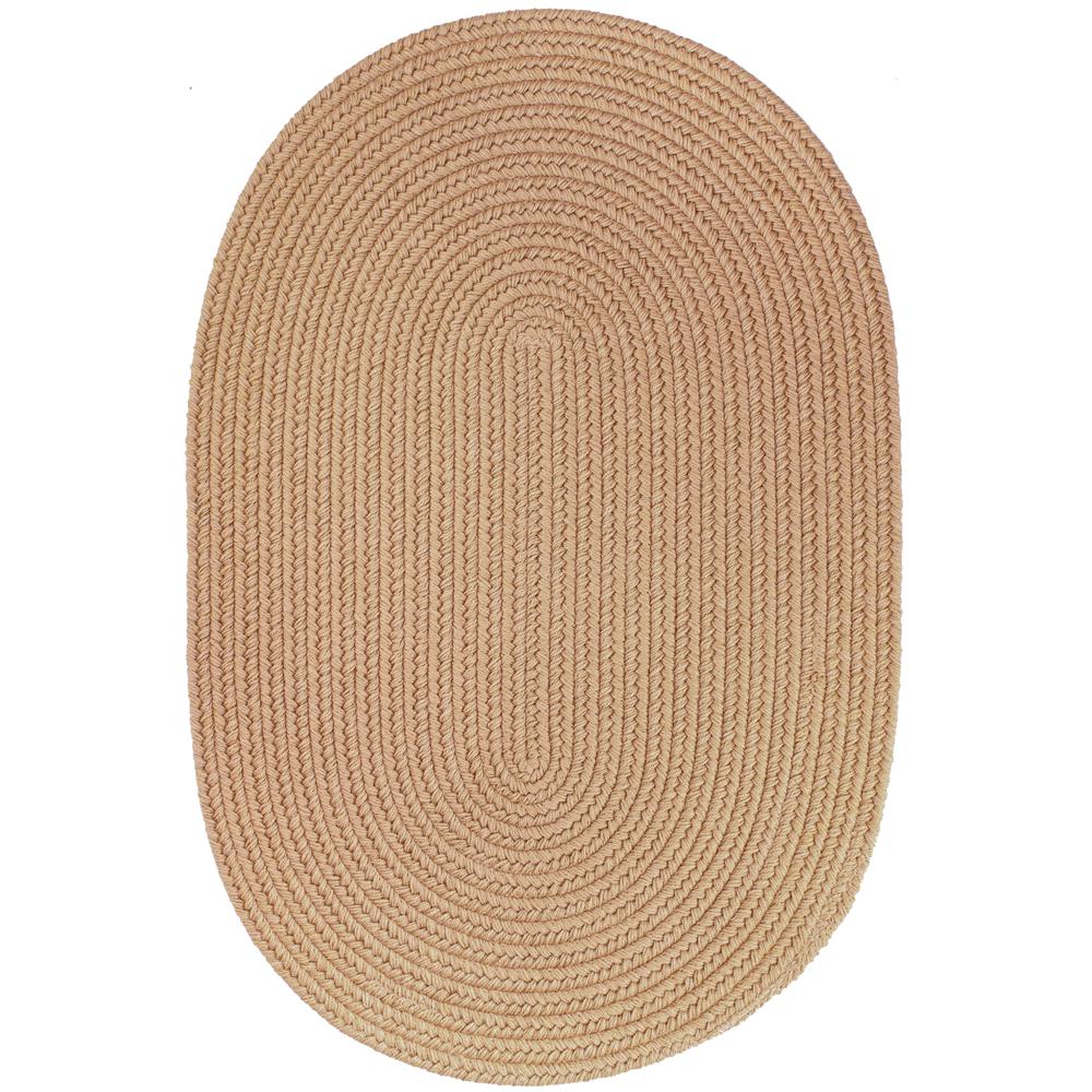 Solid Wheat Wool 8X11 Oval. Picture 1