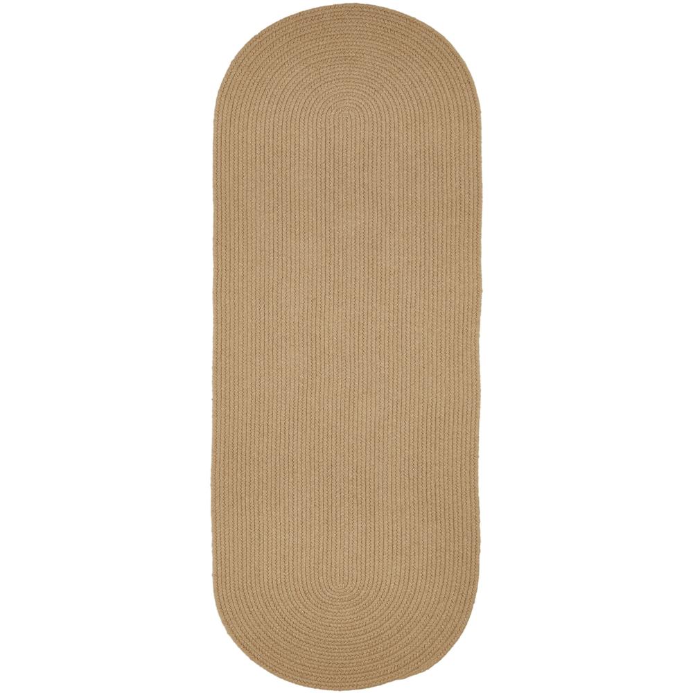 Solid Wheat Wool 2X8 Oval. Picture 1