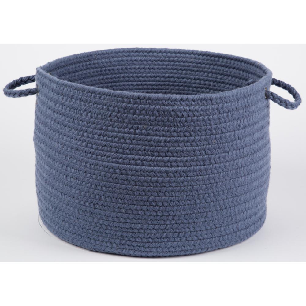 Solid Sailor Blue Wool 18" x 12" Basket. Picture 1