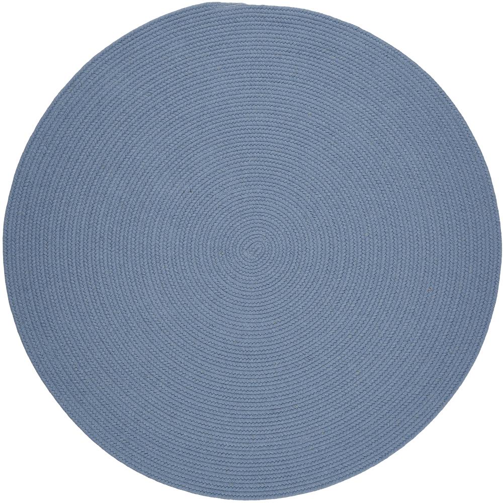 Solid Blue Bonnet Wool 4' Round. Picture 1