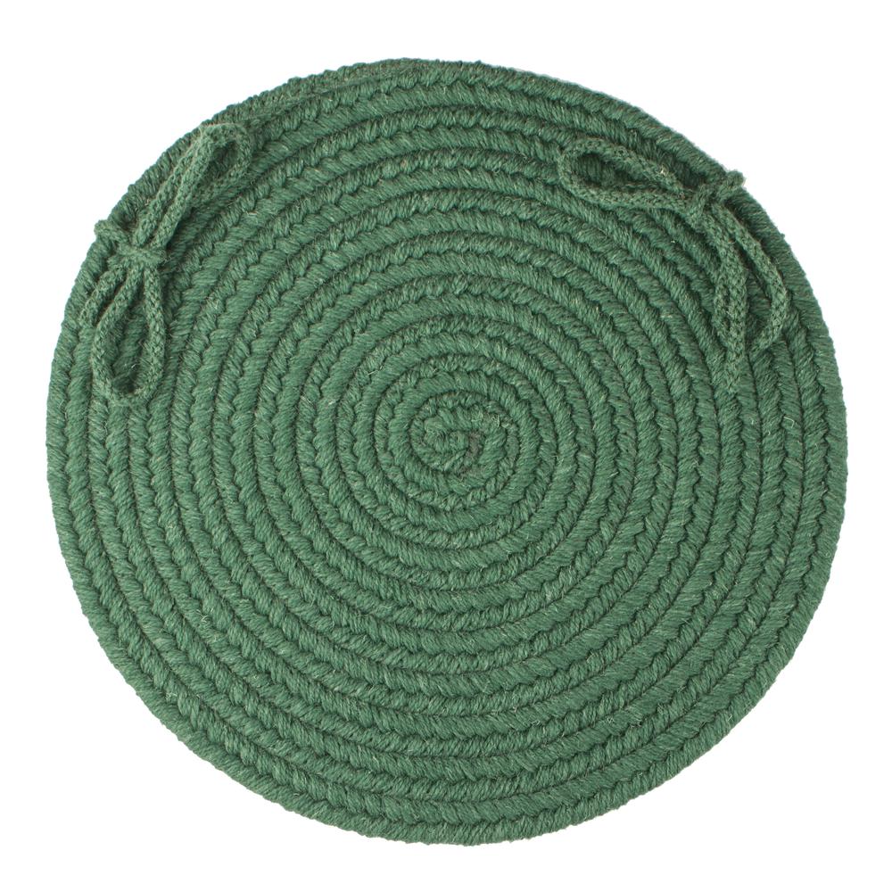 Solid Hunter Green Wool 15" Chair Pad. Picture 1