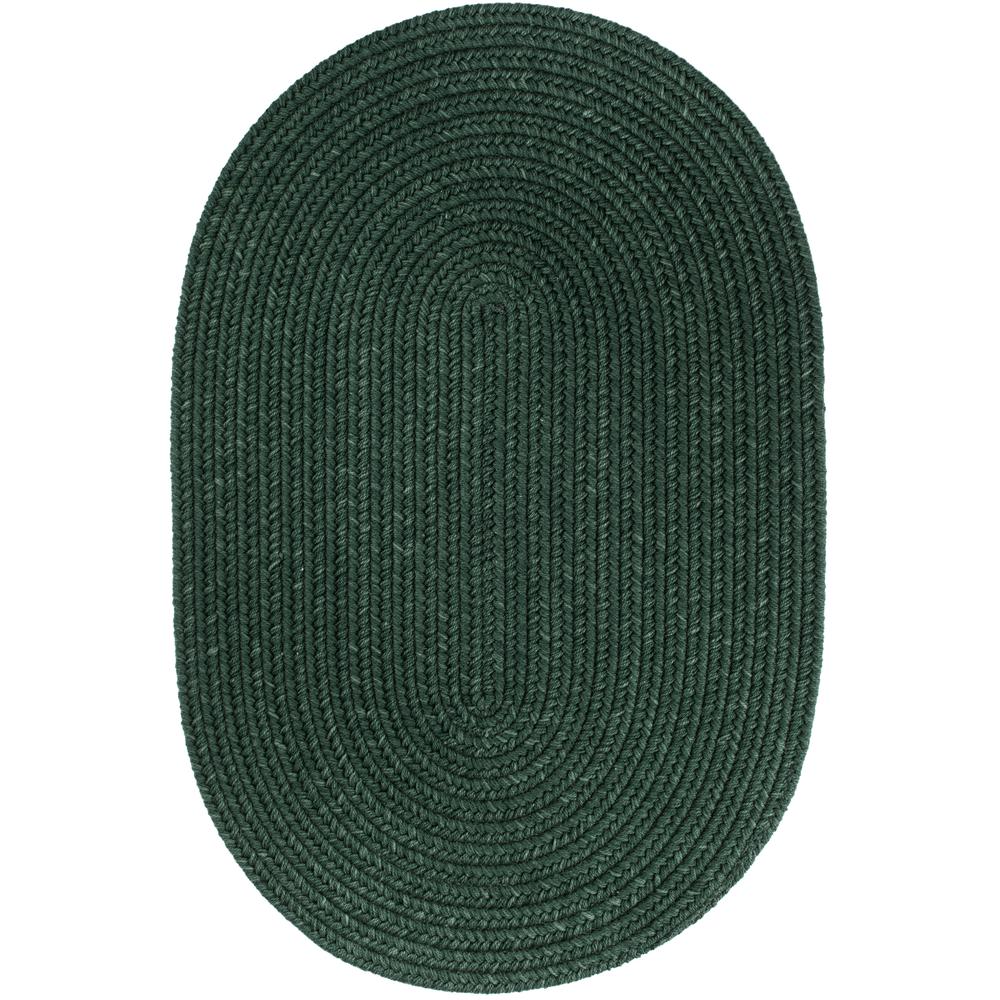 Solid Hunter Green Wool 3X5 Oval. Picture 1