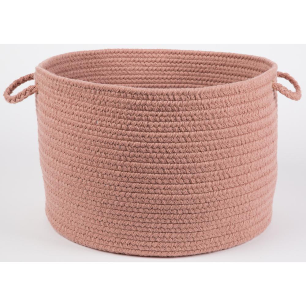 Solid Old Rose Wool 18" x 12" Basket. Picture 1
