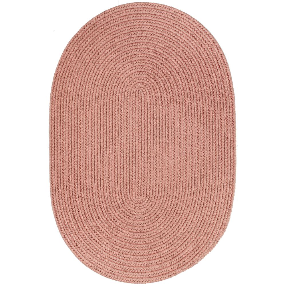 Solid Old Rose Wool 3X5 Oval. Picture 1