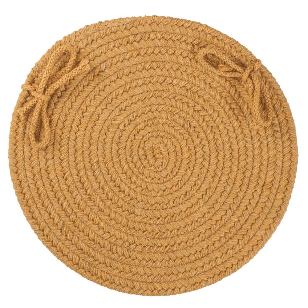 Solid Vintage Gold Wool 15" Chair Pad. Picture 1