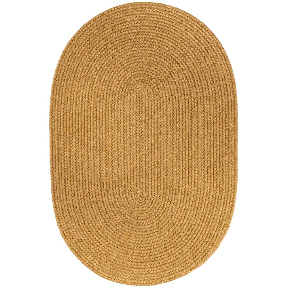 Solid Vintage Gold Wool 10X13 Oval. Picture 1