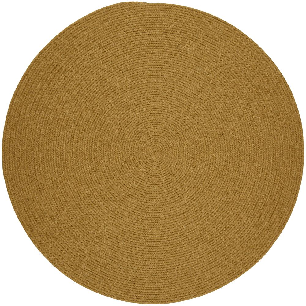 Solid Vintage Gold Wool 8' Round. Picture 1