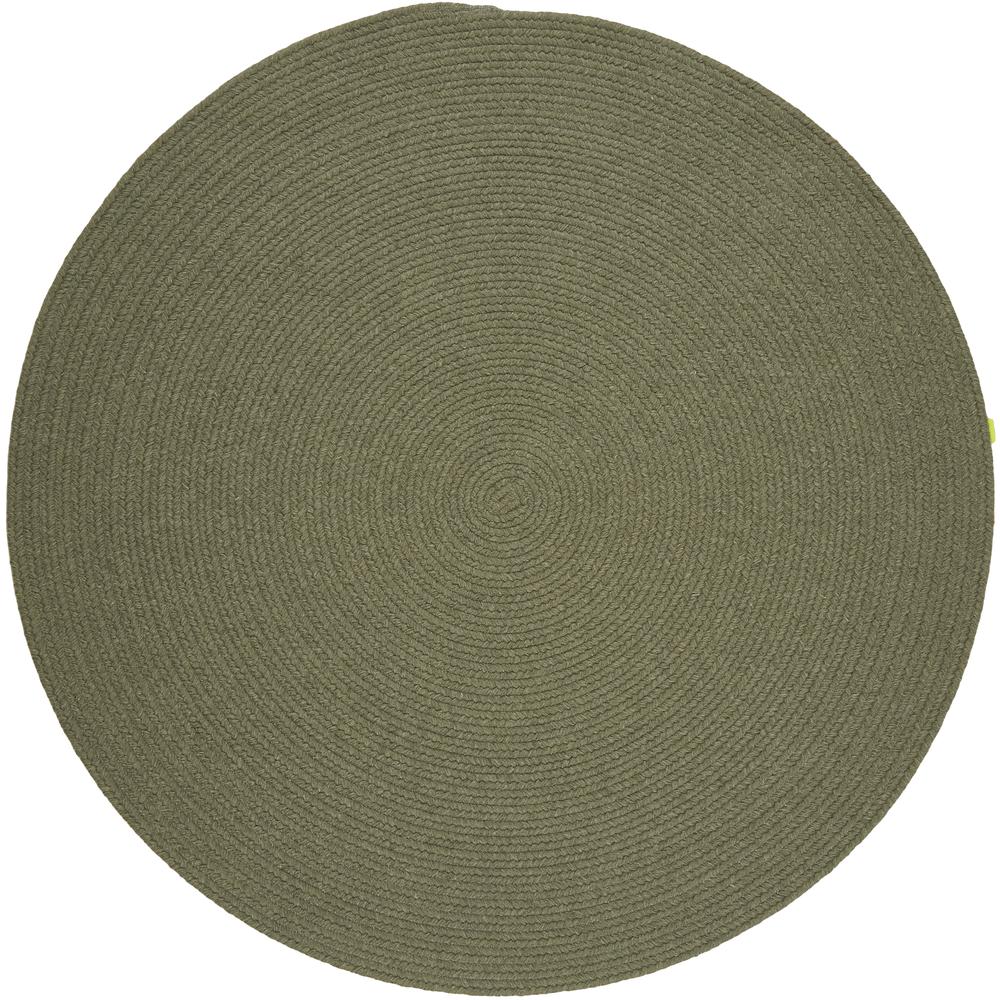 Solid Moss Green Wool 10' Round. Picture 1