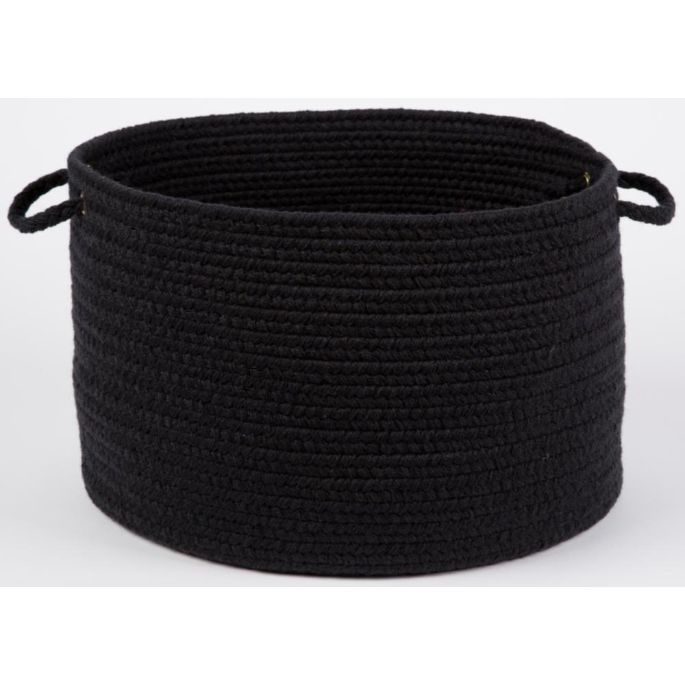 Solid Black Wool 18" x 12" Basket. Picture 1