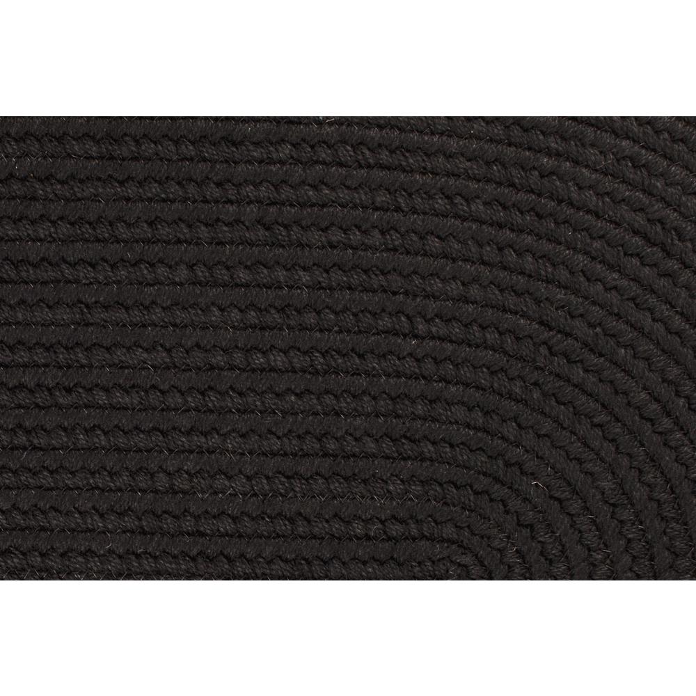 Solid Black Wool 10X13 Oval. Picture 2