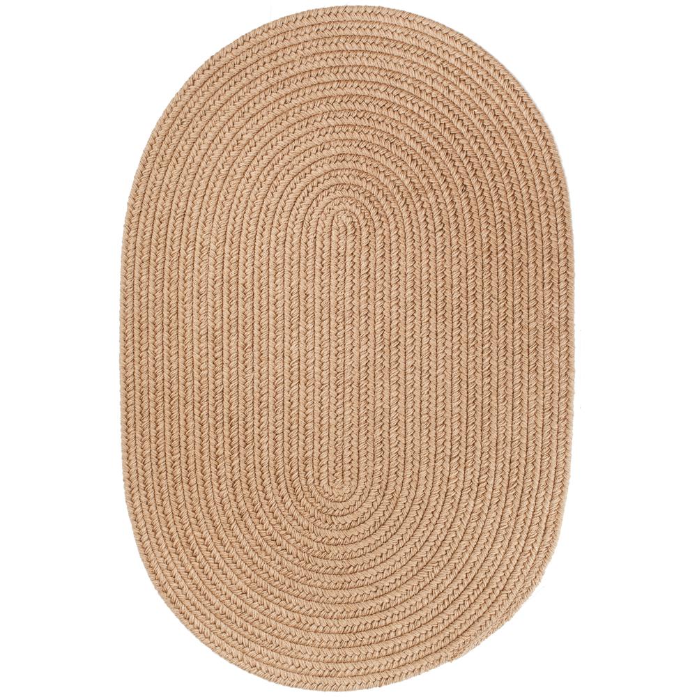 Solid Taupe Wool 10X13 Oval. Picture 1