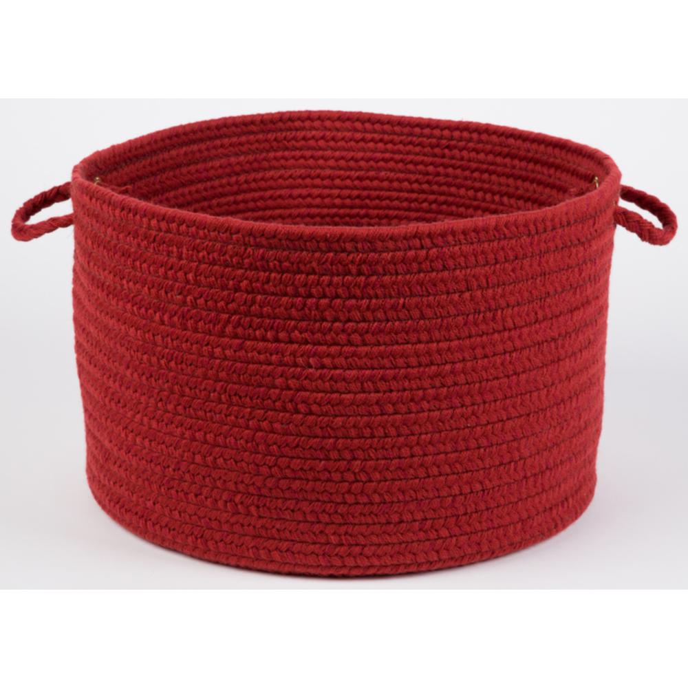 Solid Scarlet Wool 18" x 12" Basket. Picture 1