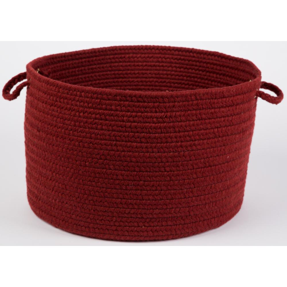 Solid Barn Red Wool 18" x 12" Basket. Picture 1