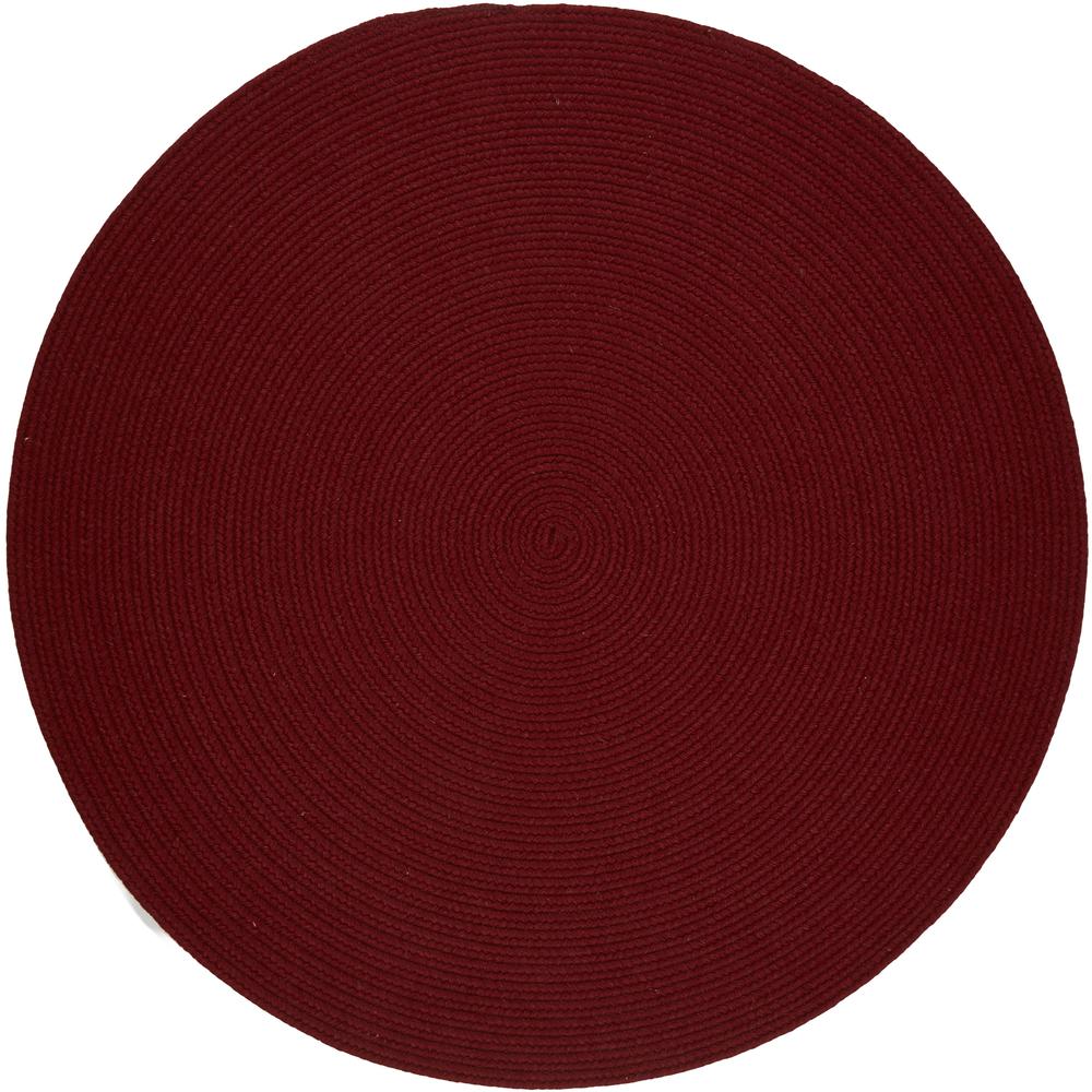 Solid Barn Red Wool 8' Round. Picture 1
