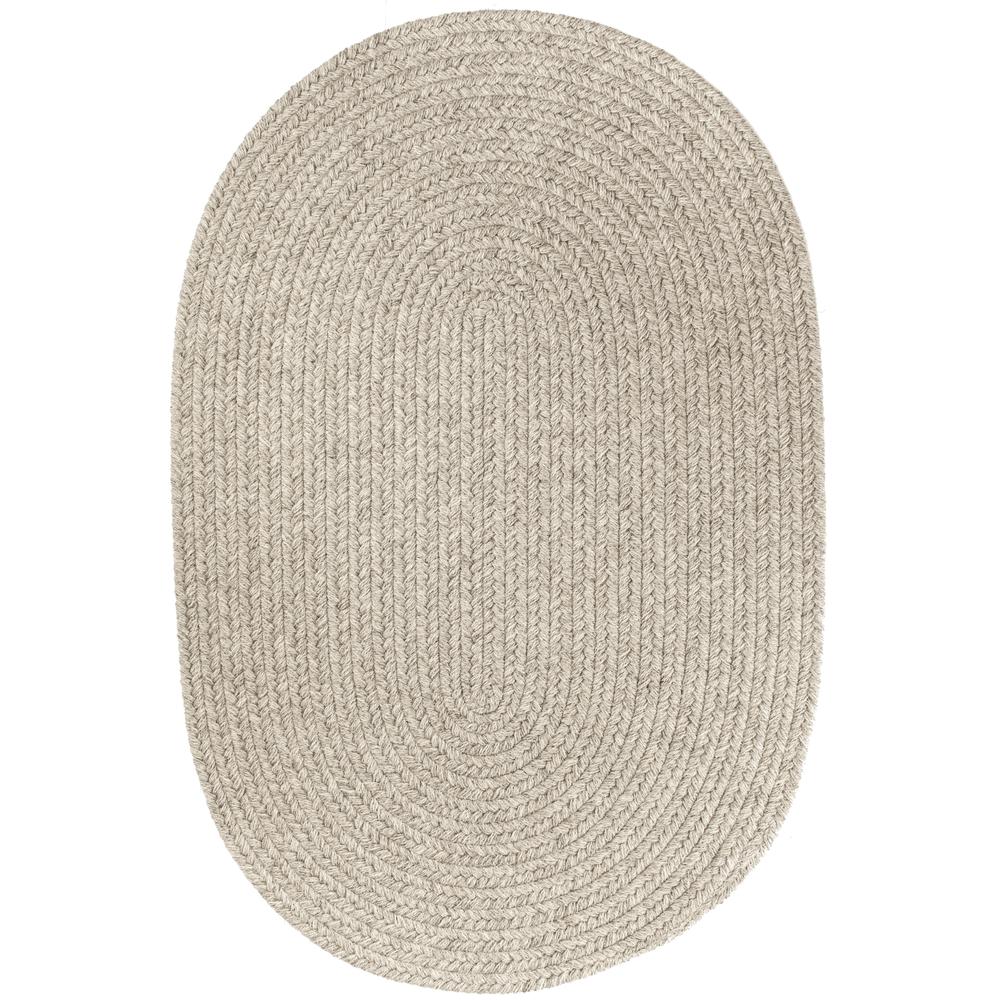 Solid Lt. Gray Wool 2X3 Oval. Picture 1