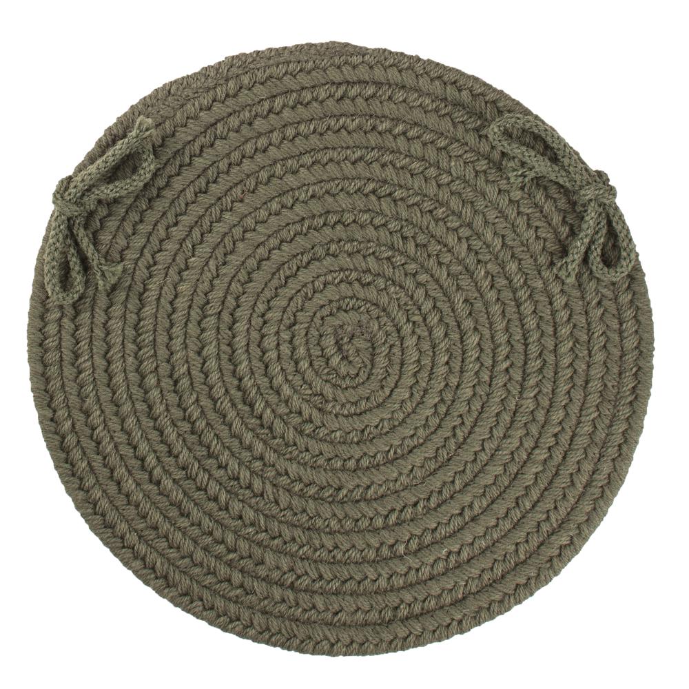Solid Dk. Sage Wool 15" Chair Pad. Picture 1