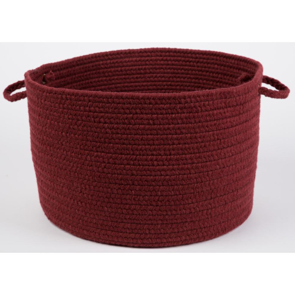 Solid Red Wine Wool 18" x 12" Basket. Picture 1