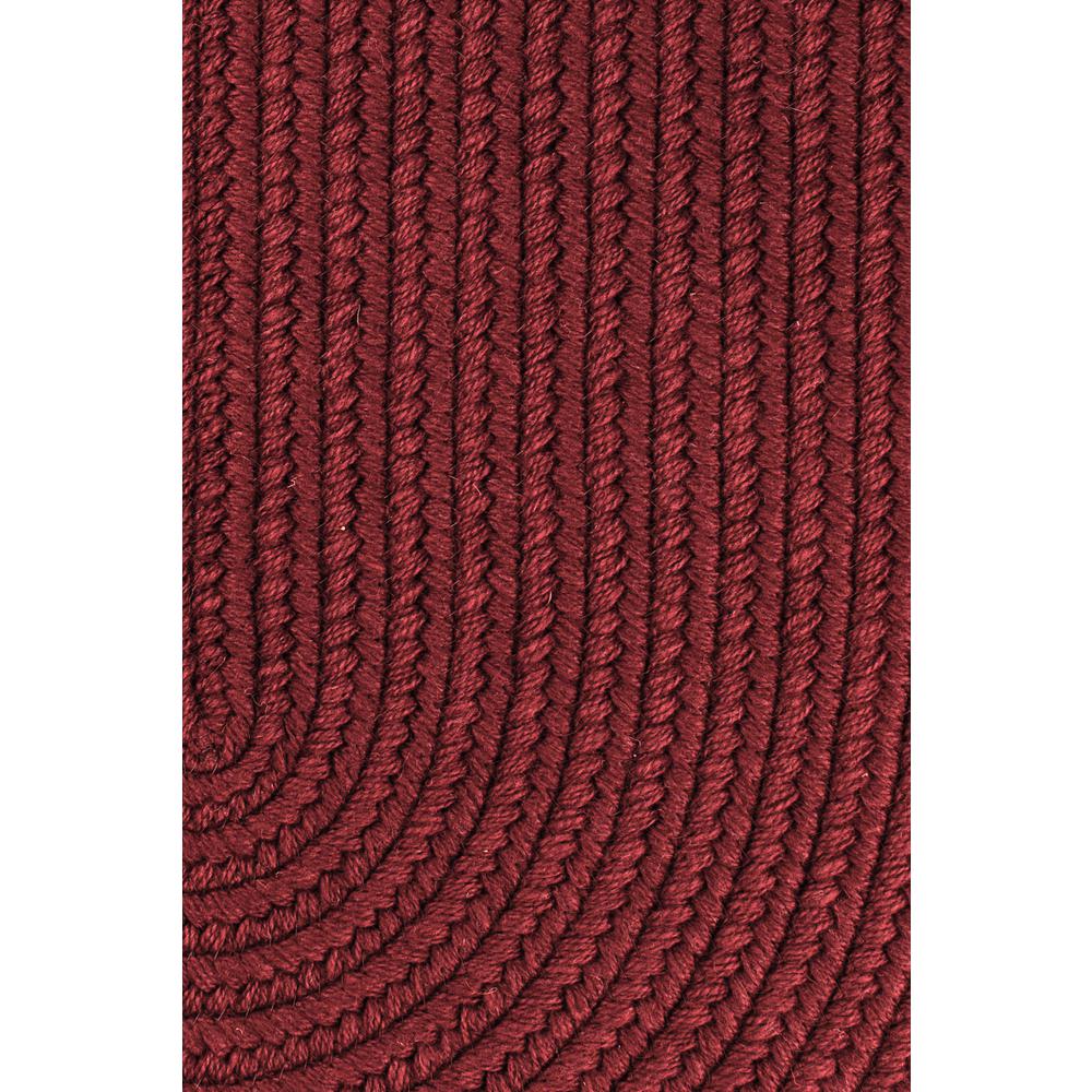 Solid Red Wine Wool 8X11 Oval. Picture 2