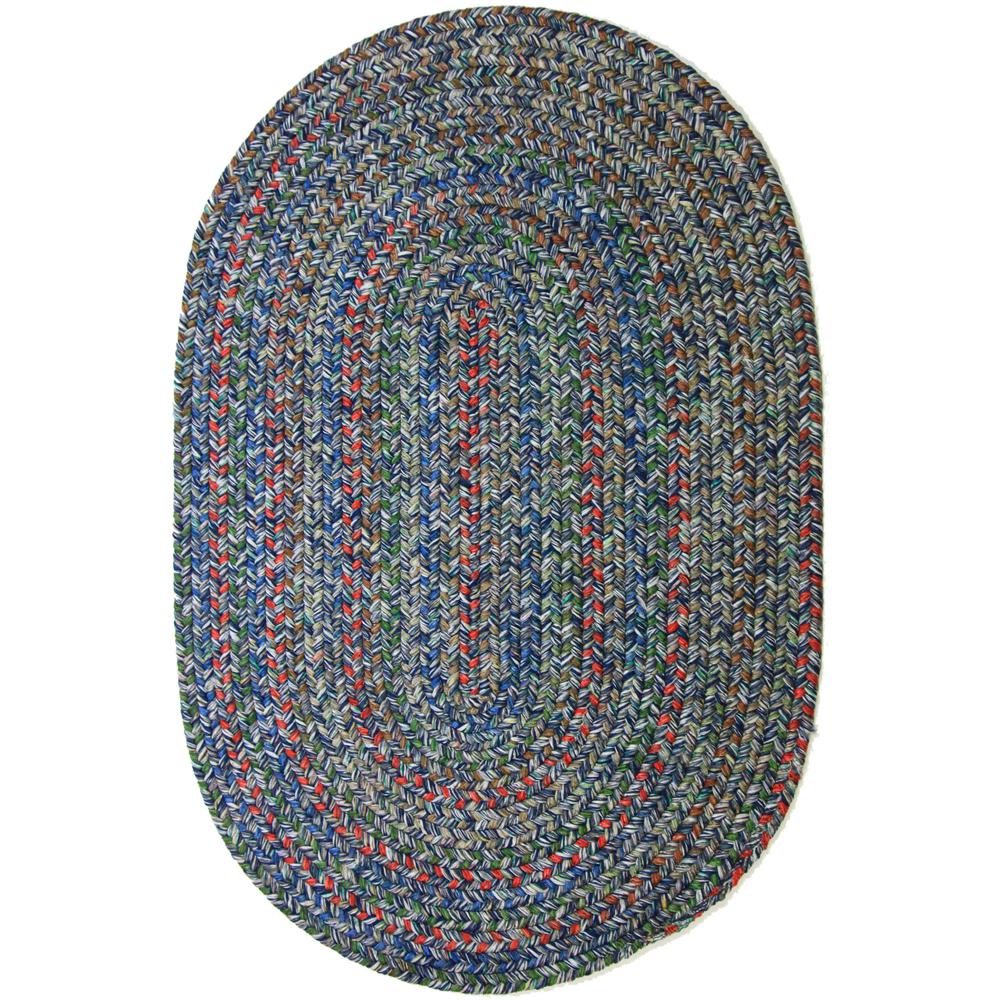 Sophia Denim blue multicolored 2X4 Oval. Picture 1