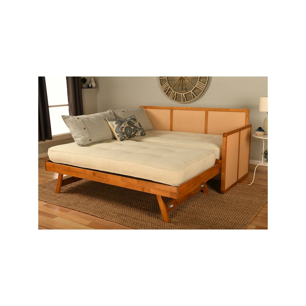 Abaco Daybed-Pop Up-Honey Finish-Canton Cream Mattresses. Picture 3