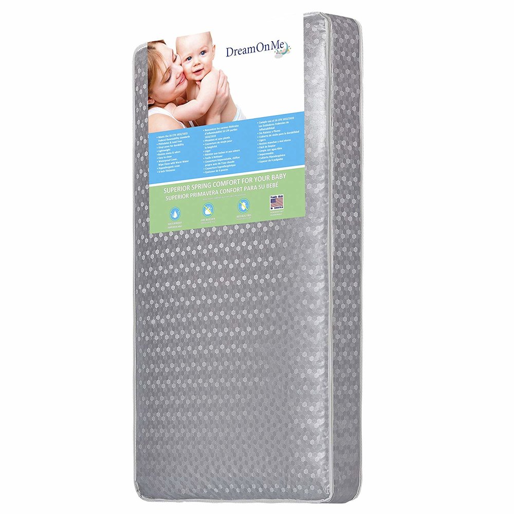 Dream On Me Superior Slumber 6” 112 Coil Spring Crib and Toddler Bed Mattress. Picture 1