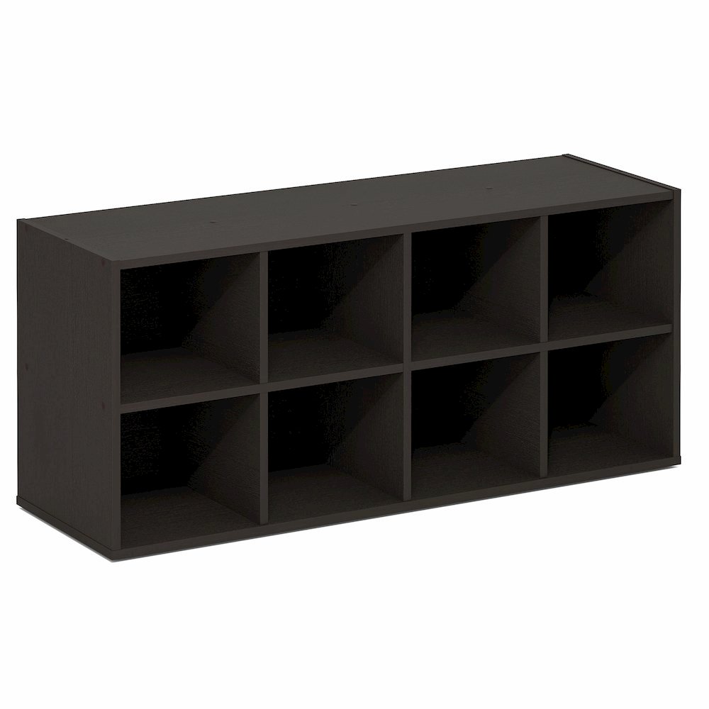 FANO Shoe Rack, 8-Cube Shoe Organizer, Stackable Shoe Storage, Black Dark Oak. Picture 1