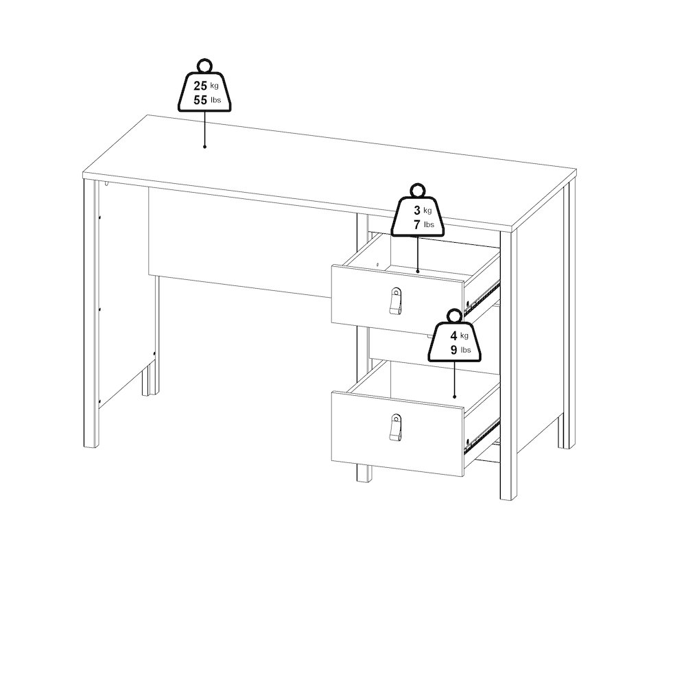 Home Office Writing Desk with 3 Storage Drawers. Picture 16