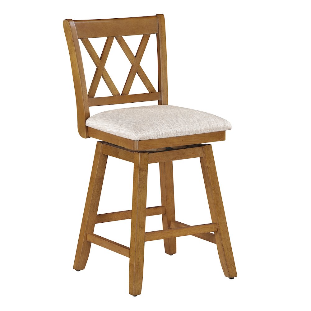 24in Brookline Swivel Barstool Oak. Picture 1