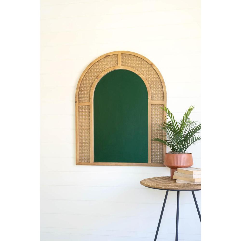 Woven Arched Rattan Framed Wall Mirror - Small. Picture 2
