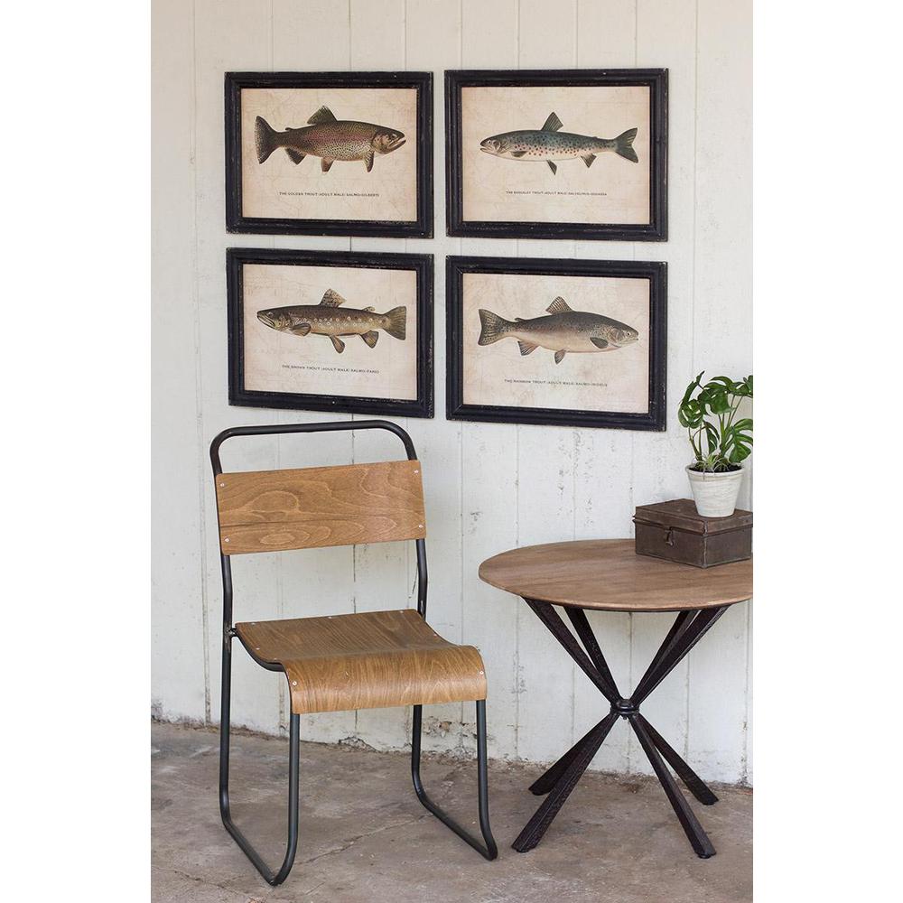 Set Of Four Trout Prints Under Glass. Picture 2