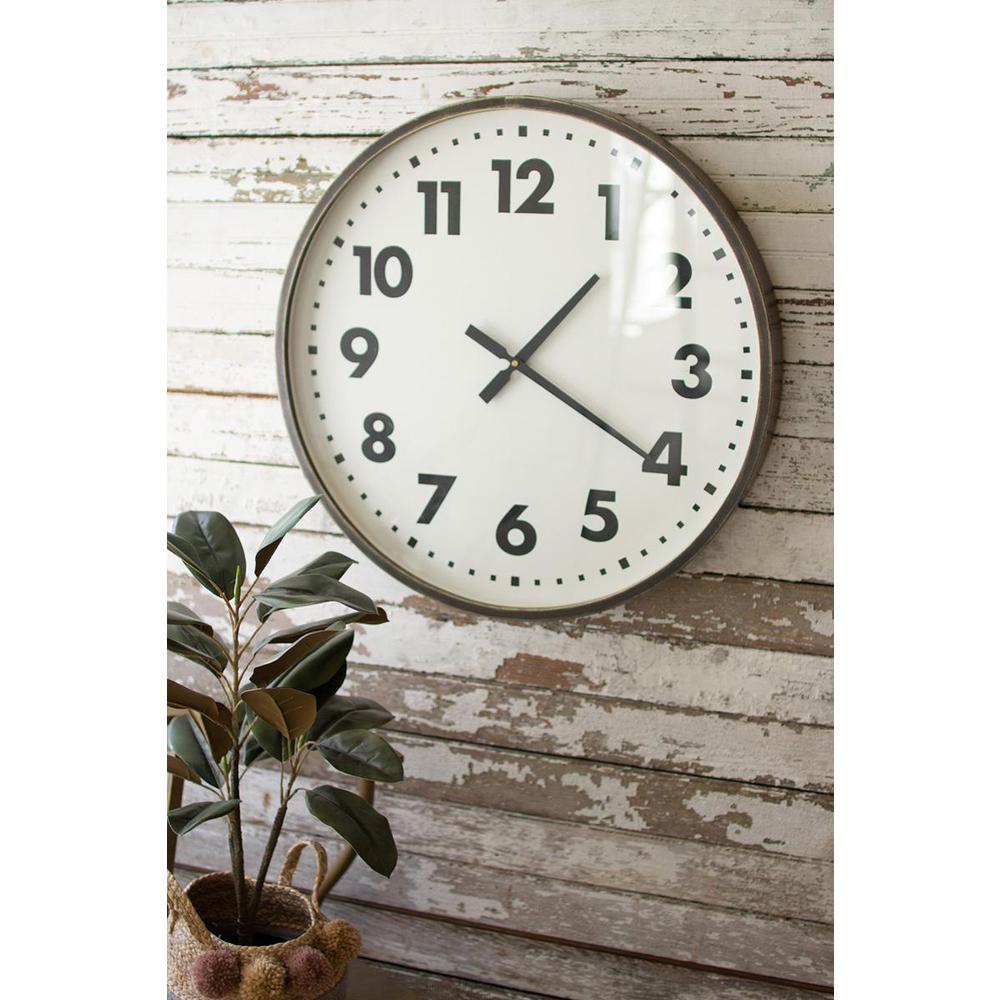 Round Black And White Wall Clock. Picture 2