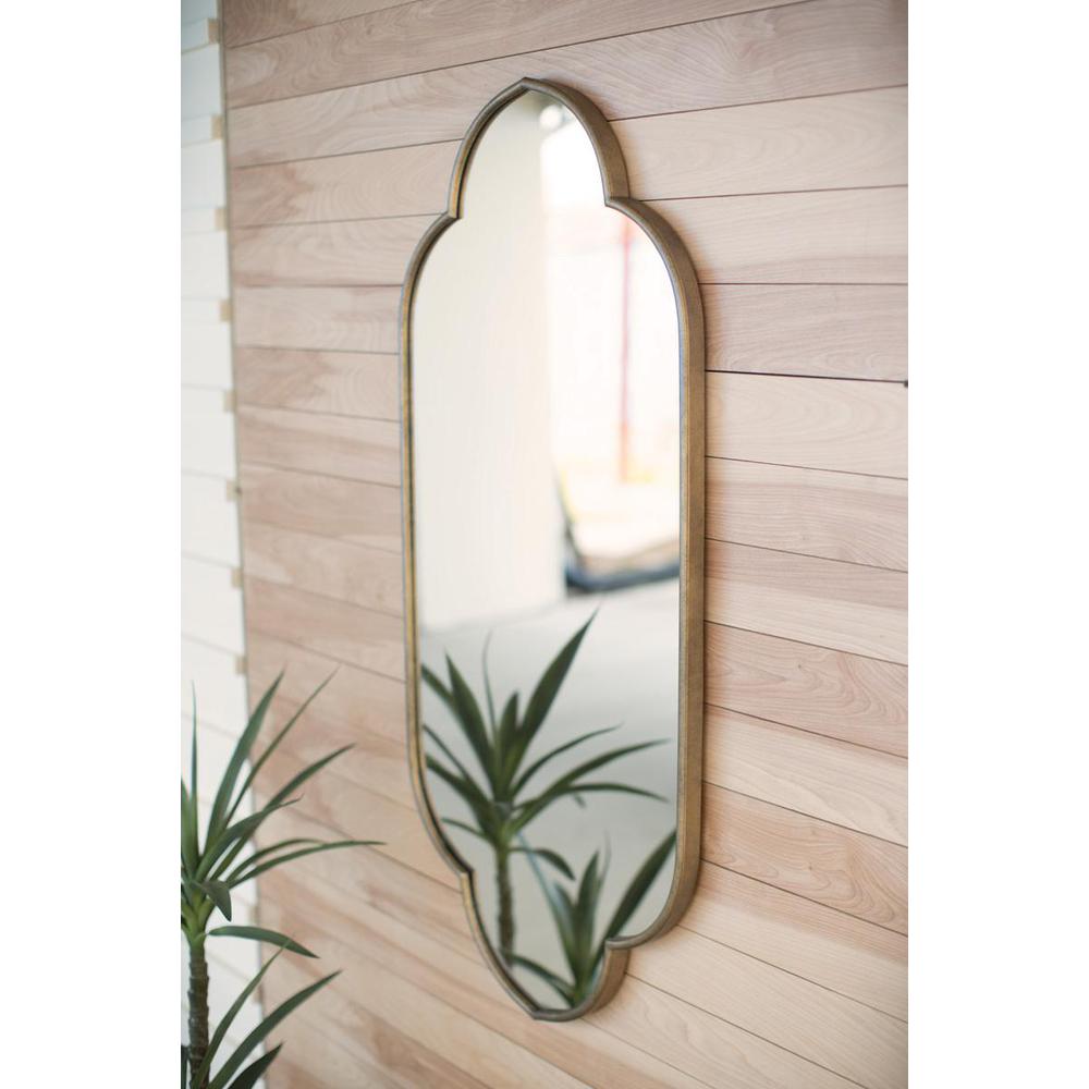 Gold Metal Framed Mirror. Picture 2