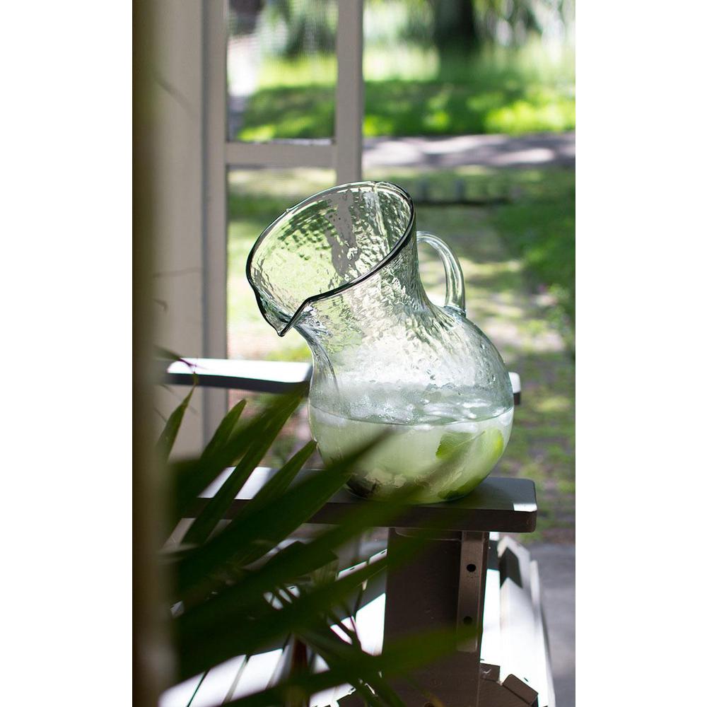 Large Glass Tilted Pitcher. Picture 2