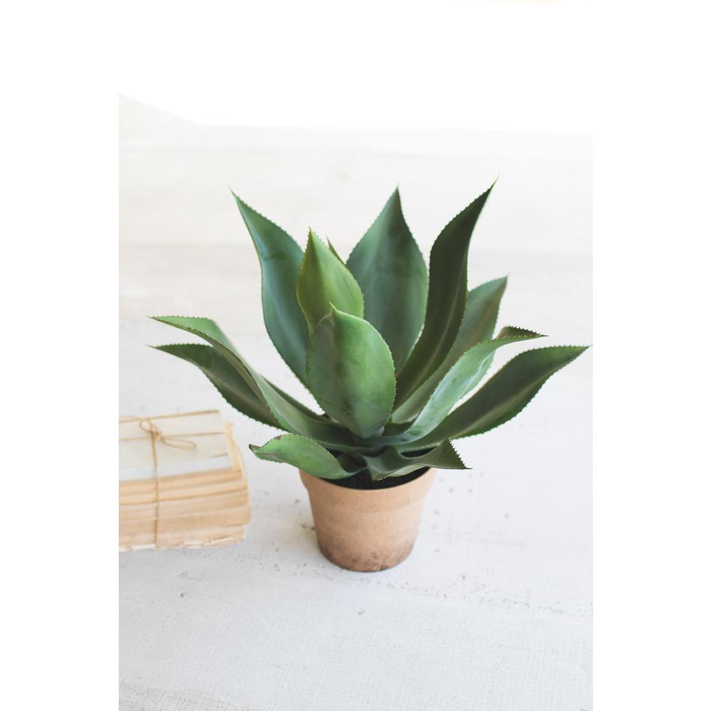Artificial Agave In A Faux Terracotta Pot. Picture 2