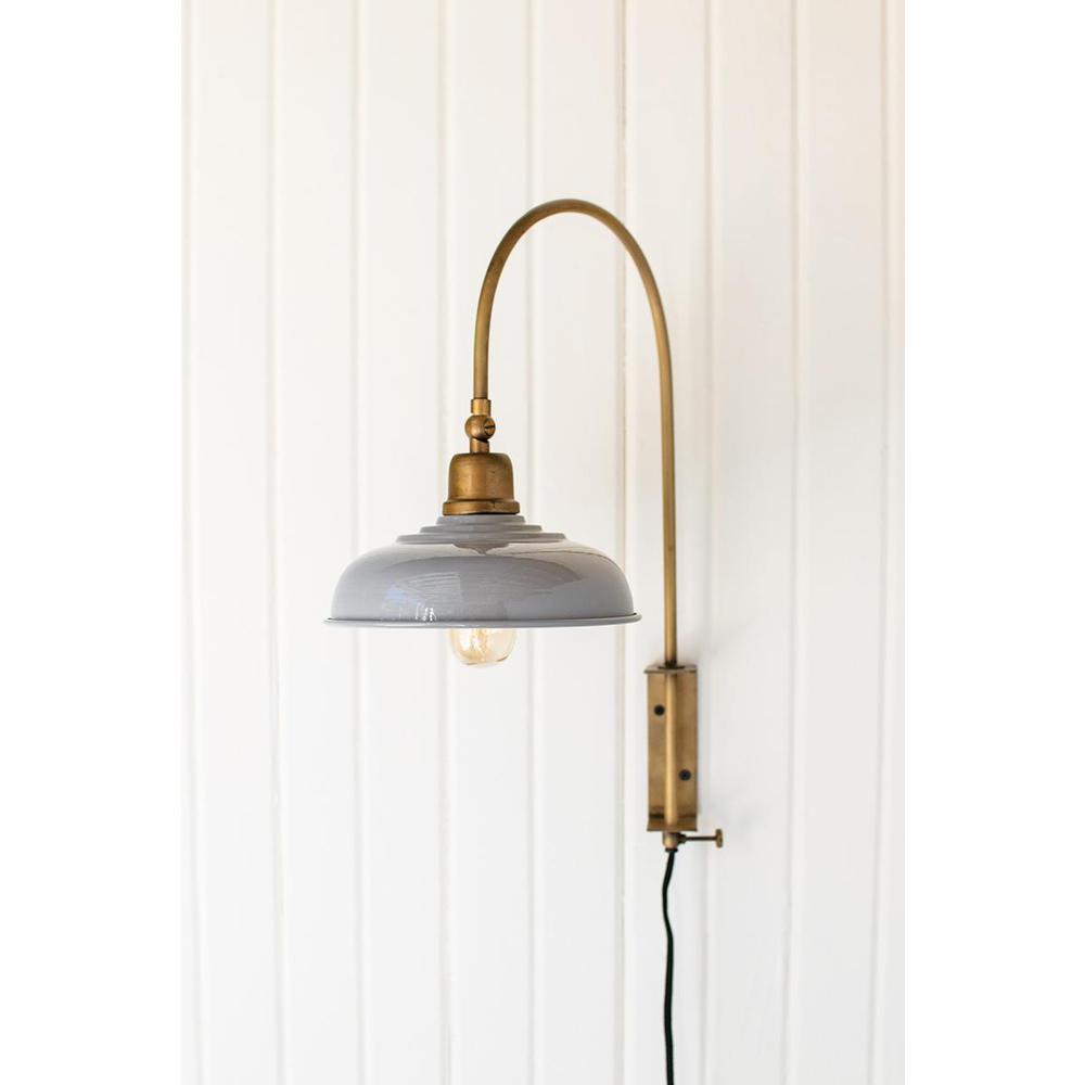Wall Light With Grey Shade. Picture 2