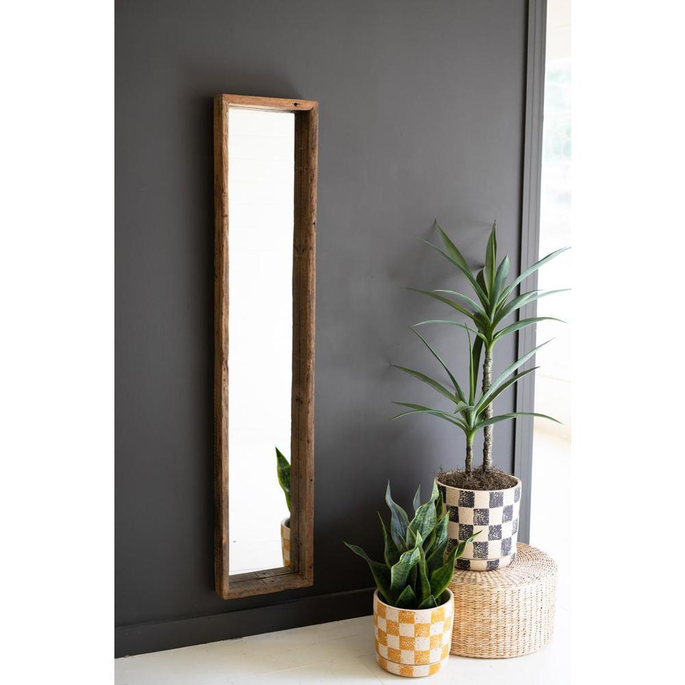Recycled Wood Shadow Box Framed Mirror. Picture 2