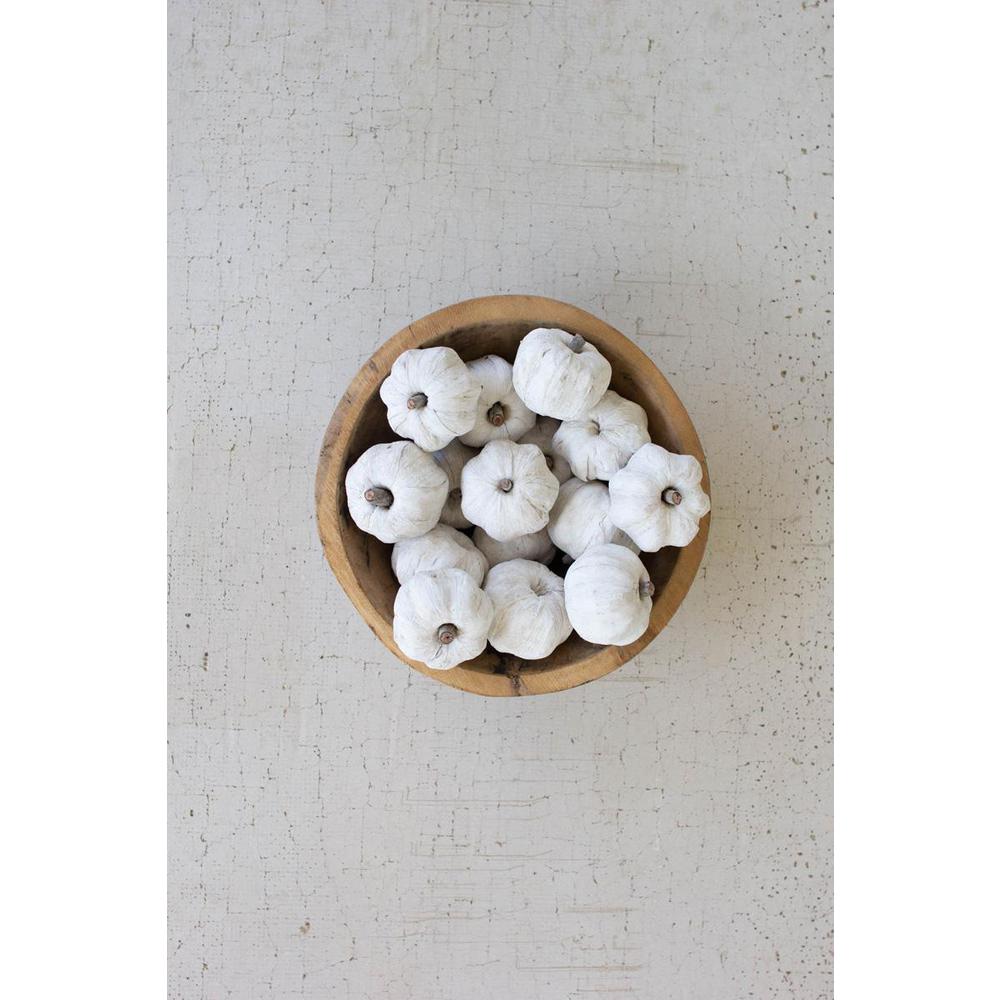 Bag Of Fifteen Dried Miniature Faux Pumpkins - White. Picture 2