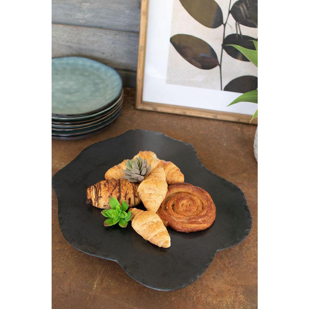 Black Limestone With Rustic Edge Lazy Susan. Picture 5